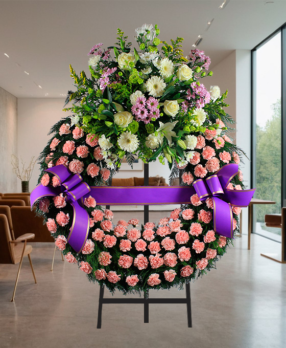 Corona Funeraria Clavel Rosa